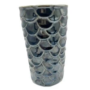 Starbucks Dark Blue Black Embossed Siren Mermaid Scales Travel Tumbler